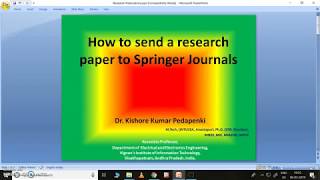 How to publish a research paper in Springer Journals [upl. by Kobylak870]