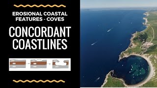 What are Concordant coasts Coves and how do they form annotated diagram and explanation [upl. by Ennej]