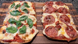 Homemade Pizza on Fresh Baked Ciabatta Bread… Two Ways 🍕 [upl. by Nnylf]