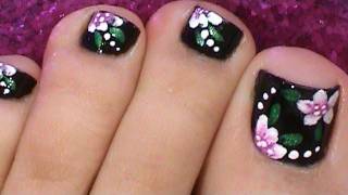 Black Toenail Art Design Tutorial [upl. by Merth]