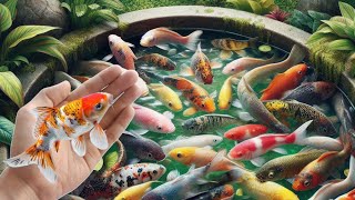 Catching fish ornamental fish colorful fish nemo crabs turtle catfish goldfish koi [upl. by Onairotciv129]