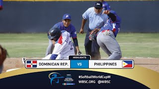 Highlights  Game 2 Dominican Rep vs Philippines  2024 WBSC Mens Softball World Cup  Group A [upl. by Annid151]