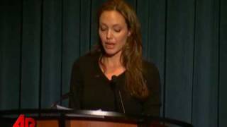 Raw Video Angelina Jolie Tears Up [upl. by Crescantia]