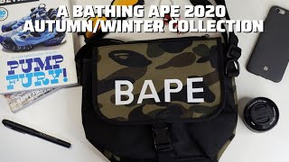 UNBOXING A BATHING APE 2020 AUTUMNWINTER COLLECTION CROSS BODY BAG [upl. by Anetsirhc]