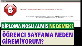 Diploma Nosu Almış Öğrenci Ne Demek Sisteme Neden Girilmiyor Diploma İşlemi Nasıl Olacak [upl. by Hermine]