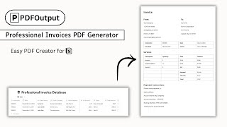 Professional Invoices PDF Generator  How to generate invoices PDFs from a Notion database [upl. by Lewie]