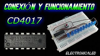 Conexión y Funcionamiento del circuito integrado CD4017 [upl. by Nnednarb]