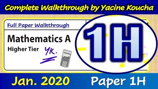 January 2020 Edexcel IGCSE Maths  Higher Paper 1H  Complete Walkthrough [upl. by Alitta]