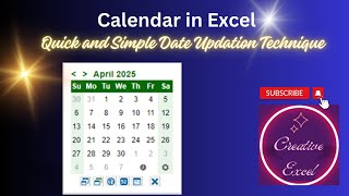 🔥How to insert Calendar in MS Excel🔥 [upl. by Einnaj]