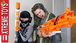 Nerf Battle Black Ops Edition Cole Attacks Ethan with a Nerf Modulus Blaster [upl. by Atnek]