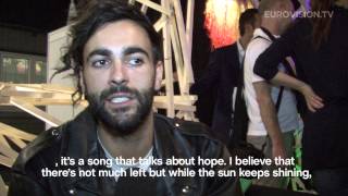 Interview with Marco Mengoni representing Italy [upl. by Neerod]