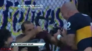 El festejo de Santiago Silva por el gol de Boca ante River [upl. by Sidky299]