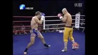 Shaolin Monk Yi Long Vs Brad Riddell KO Foshan China 23 6 2012 [upl. by Warthman]