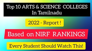 TOP 10 Arts and Science College in Tamilnadu 2022Nirf RankingsDineshprabhu [upl. by Quinby273]