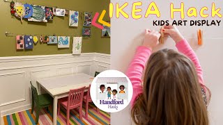 ParentHack  IKEA Hack  Kids Art Display  IKEA Dignitet Curtain Wire Hack [upl. by Wildermuth58]