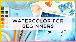 Watercolor For Beginners  Supplies amp Watercolor Techniques for Beginners amp Painting the Ocean [upl. by Claudine]