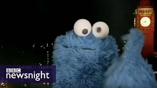 Sesame Streets Cookie Monster gets the last word  BBC Newsnight [upl. by Glendon]