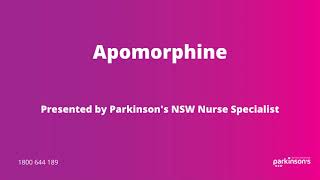 Lets talk Parkinsons and Device Assisted Therapies  Apomorphine [upl. by Oiliruam]