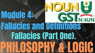 G S T Philosophy and Logic  Fallacies and Definitions [upl. by Tailor]