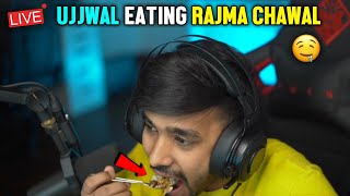 TECHNO GAMERZ EATING RAJMA CHAWAL ON LIVE STREAM  TECHNO GAMERZ  UJJWAL GAMER [upl. by Assinna]