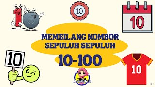 MEMBILANG NOMBOR SEPULUH SEPULUH 10100  PRASEKOLAH  MATEMATIK AWAL [upl. by Aisenet]