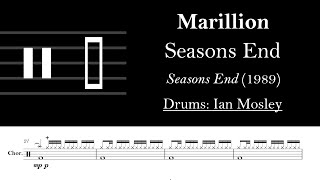 Marillion  Seasons End Drum Sheet Music Transcription [upl. by Akkina]