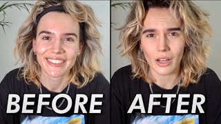 Masc Makeup tutorial goes messy [upl. by Atsedom]