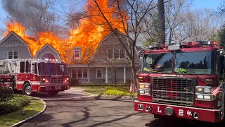 FULLY INVOLVED MANSION  EAST NORWICH NY [upl. by Milburn]