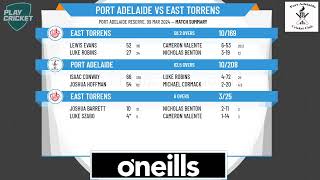 SACA Premier Cricket  West End Mens 1st Grade Div One  Rd10  Port Adelaide v East Torrens  Day 2 [upl. by Aidualc]