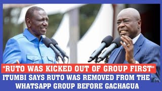 BREAKING❗ DENNIS ITUMBI SAYS RUTO WAS REMOVED FROM WHATSAPP GROUP OF DIARIES EVEN BEFORE GACHAGUA [upl. by Nalac]