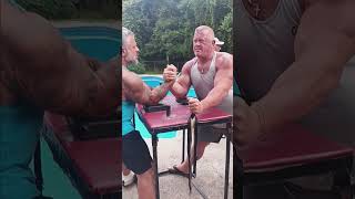 Jerry Cadorette getting ready for east vs west stonetv teamstone armwrestling labyrinth fun [upl. by Irok]