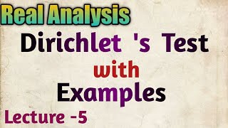 Dirichlet s Test for Uniform convergence  Examples  Series of Function  Real Analysis [upl. by Ailsa]