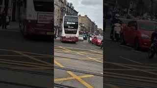 Busy Leith with Lothian Buses AAA Coaches amp Edinburgh Trams July 2024 [upl. by Norrehs]