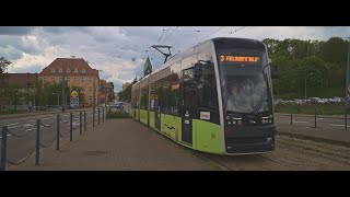 Poland Gorzów Wielkopolski tram 3 ride from Rondo Santockie to Rondo Gdańskie [upl. by Rise]