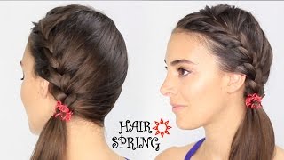 Tuto coiffure Hair Spring  Tresse africaine sur le coté [upl. by Teillo]