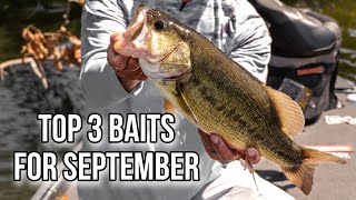 My Top 3 Baits For September Bass Fishing [upl. by Neddie824]