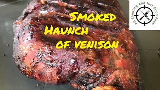 Smoked Venison haunch on the Weber Smokey Mountain AHSAJGF [upl. by Elletsirhc]