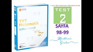 345 TYT MATEMATİK SAYFA 98 VE 99 SORULARIN ÇÖZÜMÜ [upl. by Abbott745]