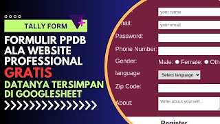 Cara Membuat Fomulir PPDB Online Gratis Ala Website Profesional  No Google Form [upl. by Darbie]