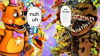 If the animatronics had voices fnaf fights [upl. by Llatsyrk]