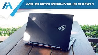 ASUS ROG Zephyrus GX501  Thinnest Gaming Laptop with MaxQ GTX1080 [upl. by Anaitsirc]