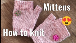 How to knit mittens and fingerless gloves Turkish language with cc [upl. by Weixel]