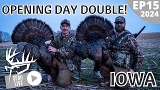 Iowa Turkey Hunting  OPENING DAY DOUBLE [upl. by Anned]