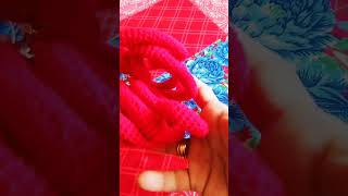 crochet heart keychain shots video left handed work [upl. by Rea]