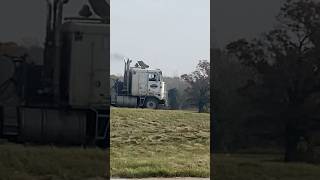 Awesome looking cabover gravel semi with nice sounding straight pipes and a train horn [upl. by Giffy]