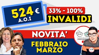 524€ 🔴 INVALIDI PARZIALI TOTALI da MARZO 2022 ➡ INCREMENTI ARRETRATI PENSIONE BONUS DISABILITY CARD [upl. by Griff]