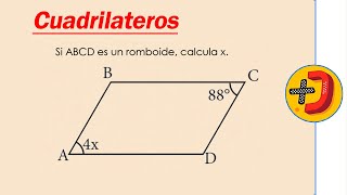 Cuadrilateros  Si ABCD es un romboide calcula x  ejercicios de geometria explicado paso a paso [upl. by Oinafipe]