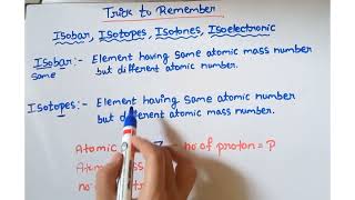 Trick to remember Isobar Isotopes Isotones  Isoelectronic [upl. by Sanderson]