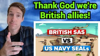 Californian Reacts  British SAS Soldiers vs US Navy SEALs  🇬🇧🇺🇸 [upl. by Gnof451]