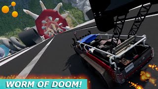 BeamNG Drive  Crashes Into The Worm Of Doom [upl. by Cullie931]